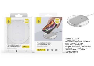 A6333 Wireless Rapid Charger S.Basic Aron for Mobiles 10W, White