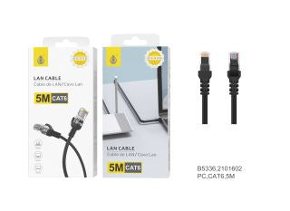 B5336 RJ45 Network LAN Cable, CAT6, 5M, Black