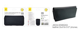 BB103 Leather Belt Case for mobiles, 5.5', Black