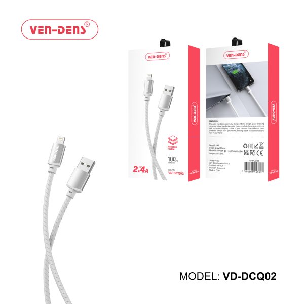 2.4A 5V Silicone USB A To Lightning Charging Cable