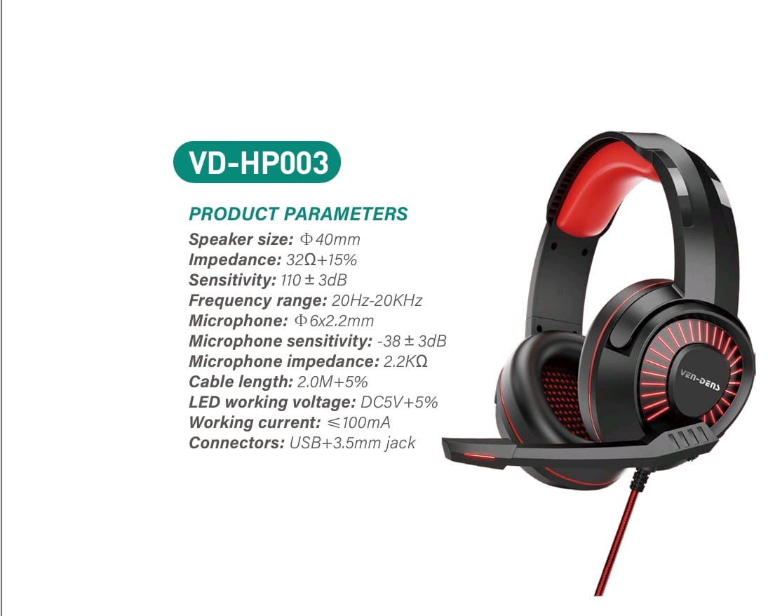 Gaming Headset Stereo High Power Bass (VD-HP003)