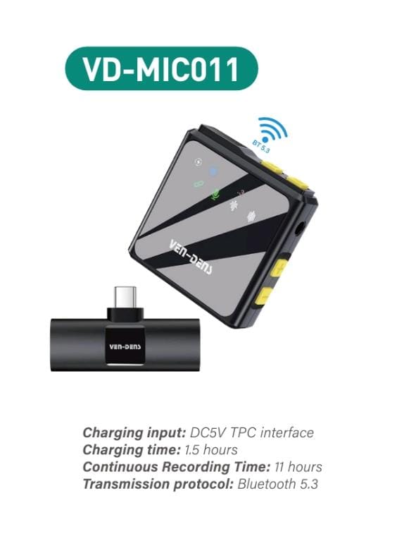 Wireless Microphone Type C Plug Extra Long Range