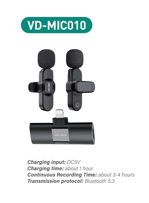 Wireless Dual Microphone Lightning Plug