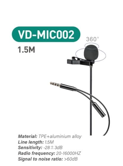 2 In 1 Lavalier Microphone to 3.5mm To 3.5mm Splitter