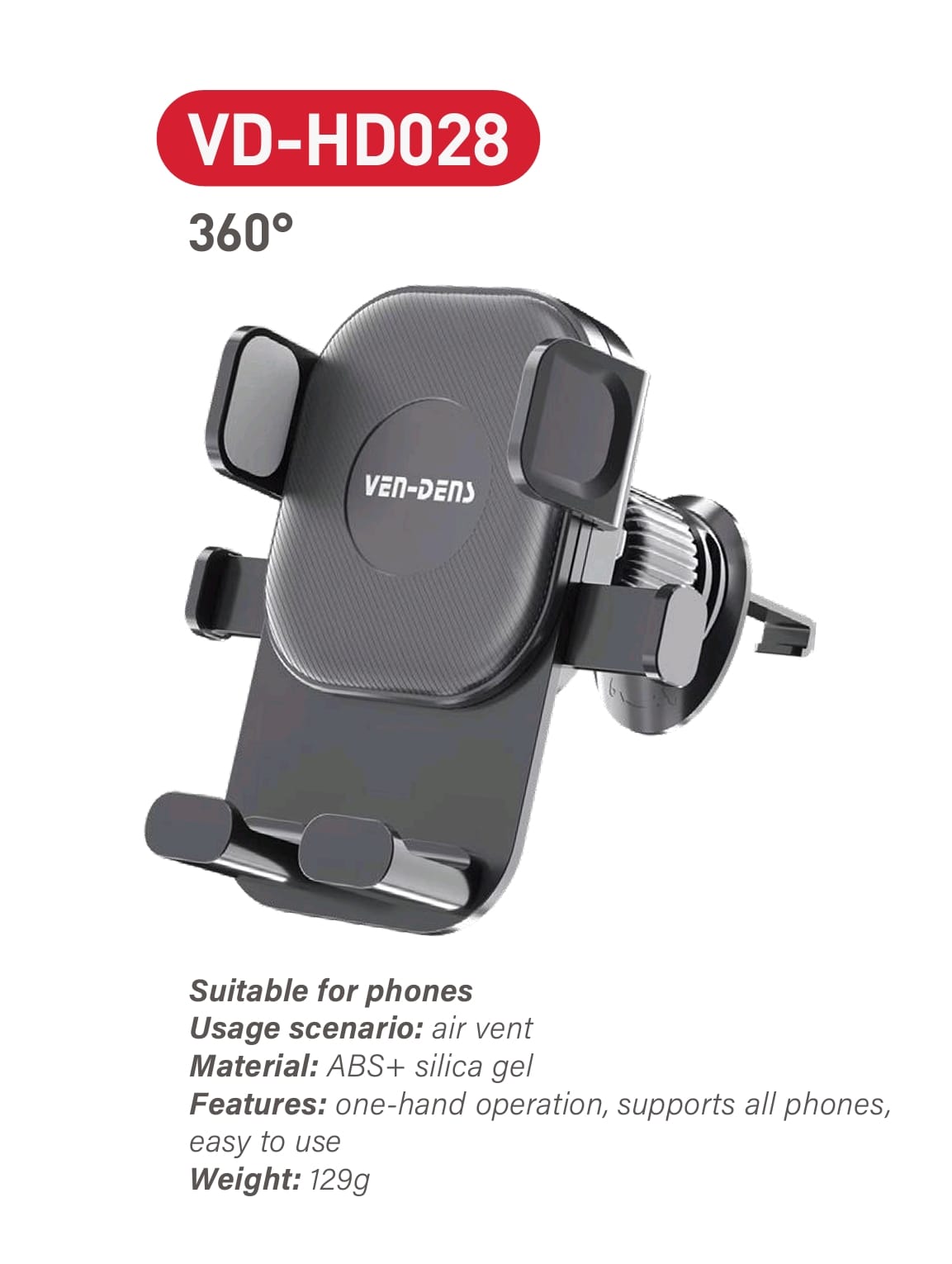 Car Holder Air Vent Mount 360 rotation Easy One Touch