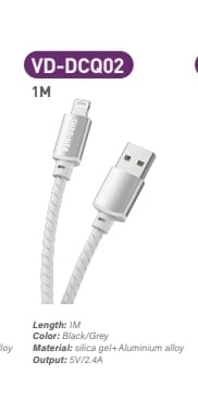 2.4A 5V Silicone USB A To Lightning Charging Cable