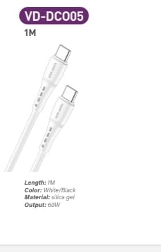 60W Silicone Cable USB C To TYPE C Cable