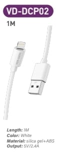 Silicone USB A To Lightning Charging Cable