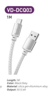 2.4A 5V Silicone Cable USB A To TYPE C Cable