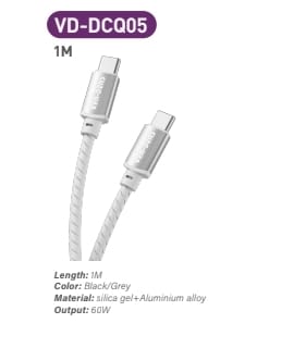 60W Silicone Cable USB C To TYPE C Cable