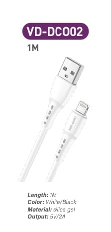 2.4A 5V Silicone USB A To Lightning Charging Cable