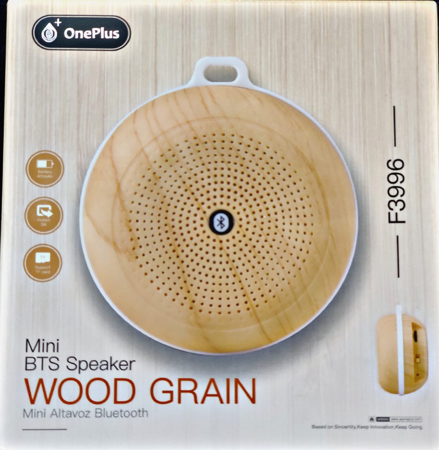 F3996 Mini Wooden Bluetooth Speaker Incense 3W, FM/ TF, 5V, Light Wood