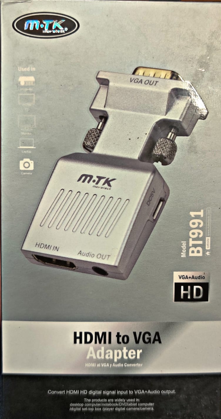 BT991 HDMI to VGA + Audio 3.5mm Adapter, Silver