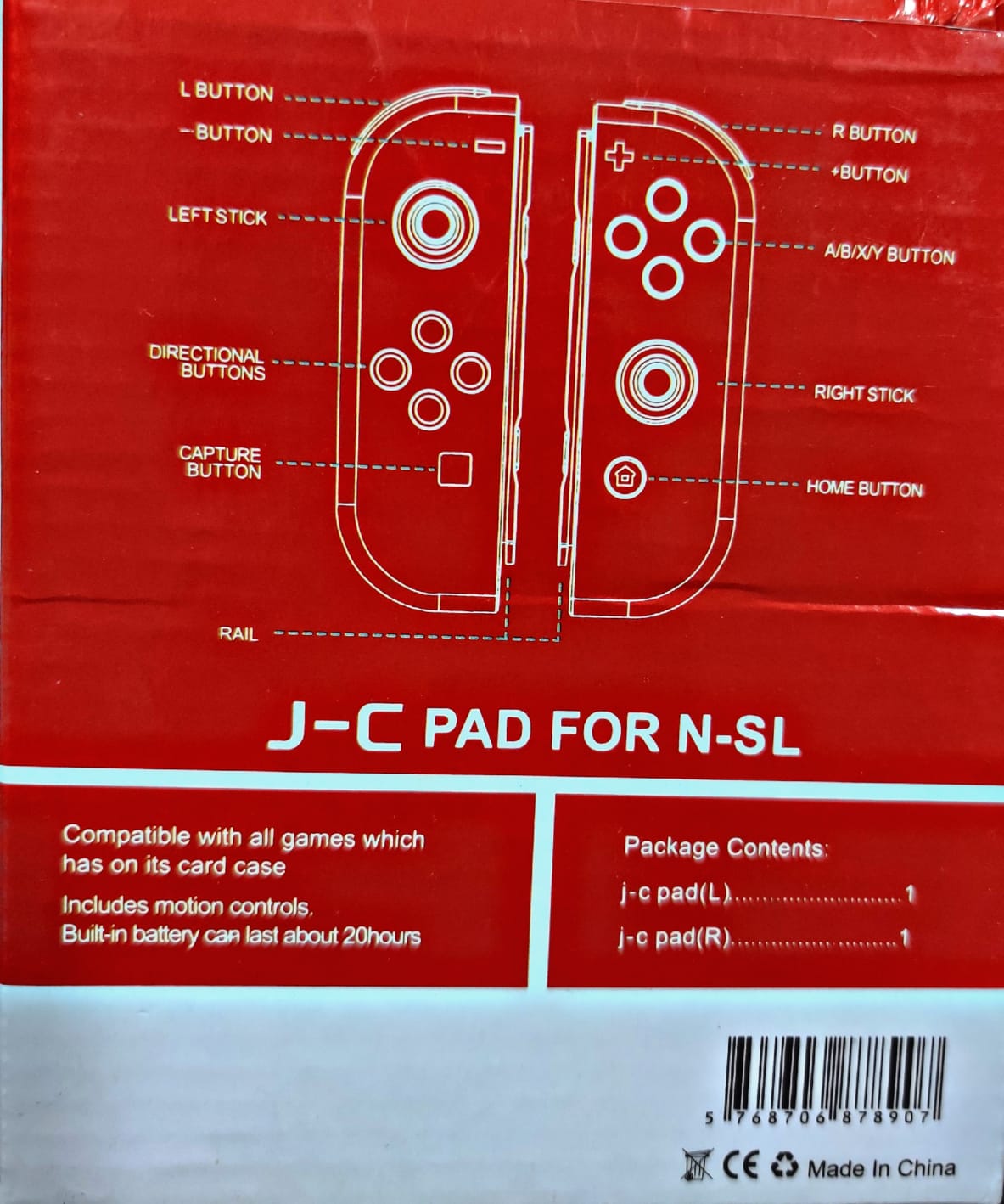 Nintendo Switch controller (L)/(R).