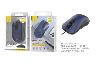 NG6039 Wired Mouse Necke with 3 Buttons, Optical, USB, 2600395 1.5M, Blue