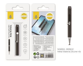 NG6063 Metal Touch Pen with Silicon nib, for Mobiles & Tablets, Black