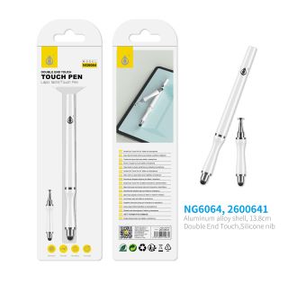 NG6064 Metal Touch Pen with Silicon nib, for Mobiles & Tablets, White