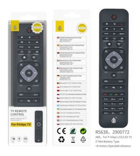 R5638 Universal TV Controller for Philips, Black