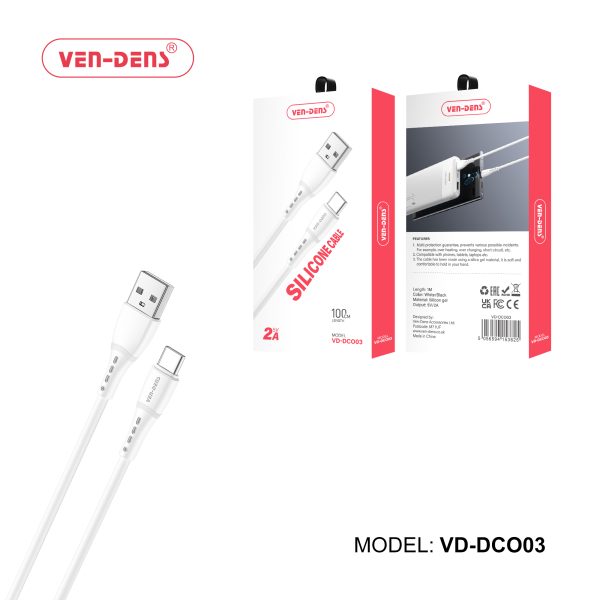 2A 5V Silicone Cable USB A To TYPE C Cable