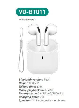 Tws HD Sound Wireless Bluetooth Earbuds With Charging Case (BT011)
