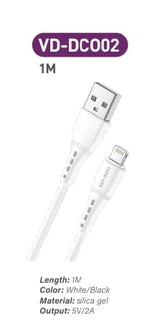 2.4A 5V Silicone USB A To Lightning Charging Cable