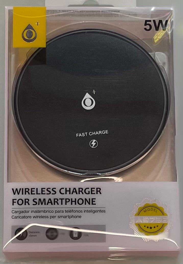 A3736 QI 1.2 WIRELESS QUICK CHARGER FOR MOBILE, 5W, BLACK