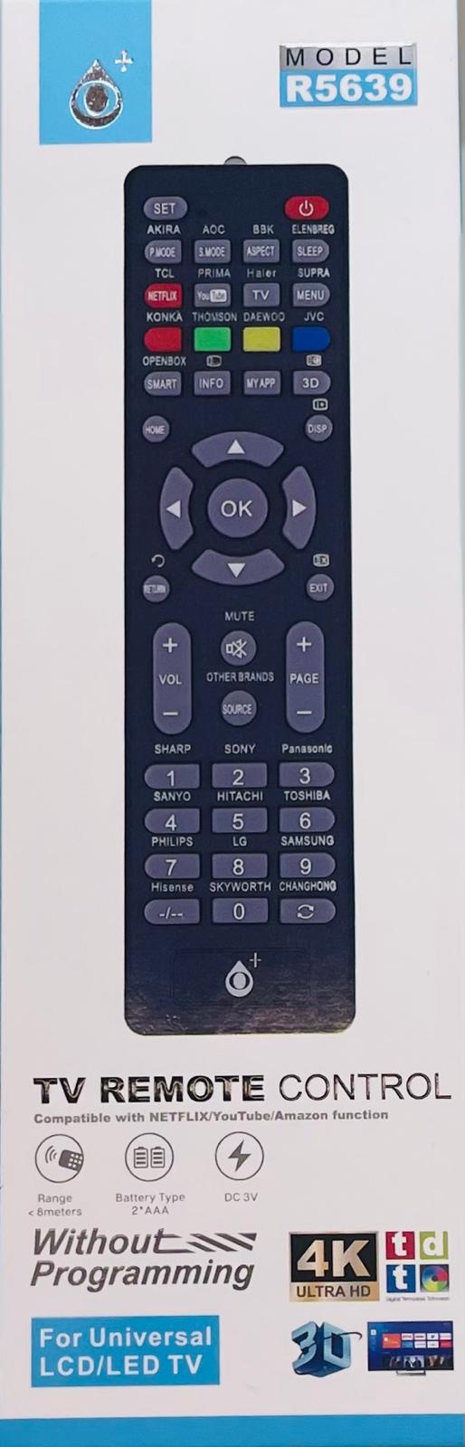 R5639 Universal TV Controller, Black